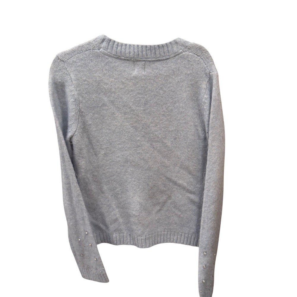 Joie Light Blue Rhinestone Embellished Fuzzy Knit Crewneck Sweater Mens Large - Picture 7 of 8